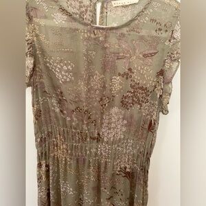 Nordstrom + Blush Noir Sheer Floral Maxi Dress Sz M